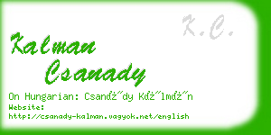 kalman csanady business card